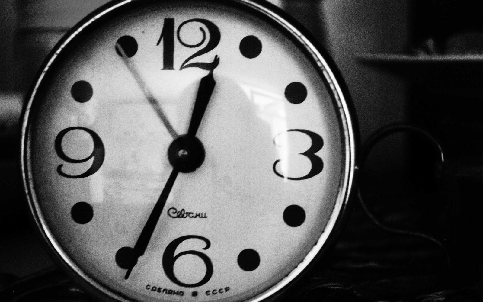 A close-up of a clock face